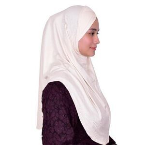 1634 Mu Lan 4-pleated Instant Hijab | Handmade From Rib Cotton One Piece